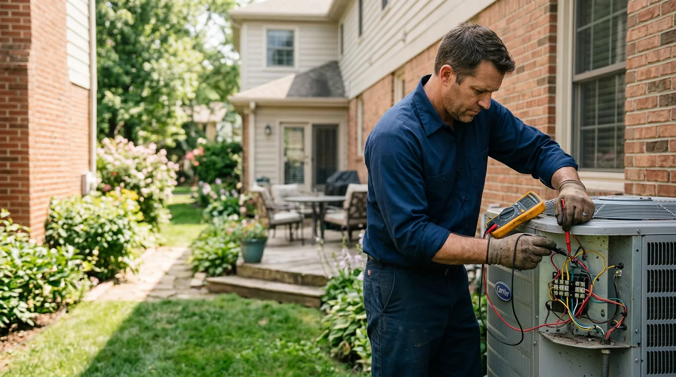 HVAC technician working near Roselle, IL